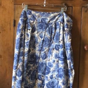 Talbots 18W blue/cream/brown skirt.